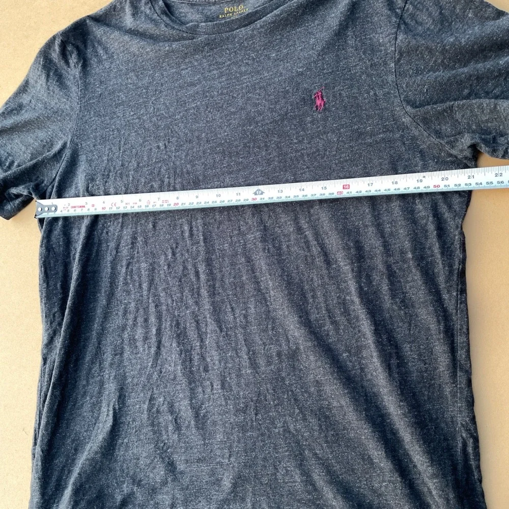 Polo Ralph Lauren T-Shirt Mens XL Grey Casual Custom Fit Cotton Pony Logo
